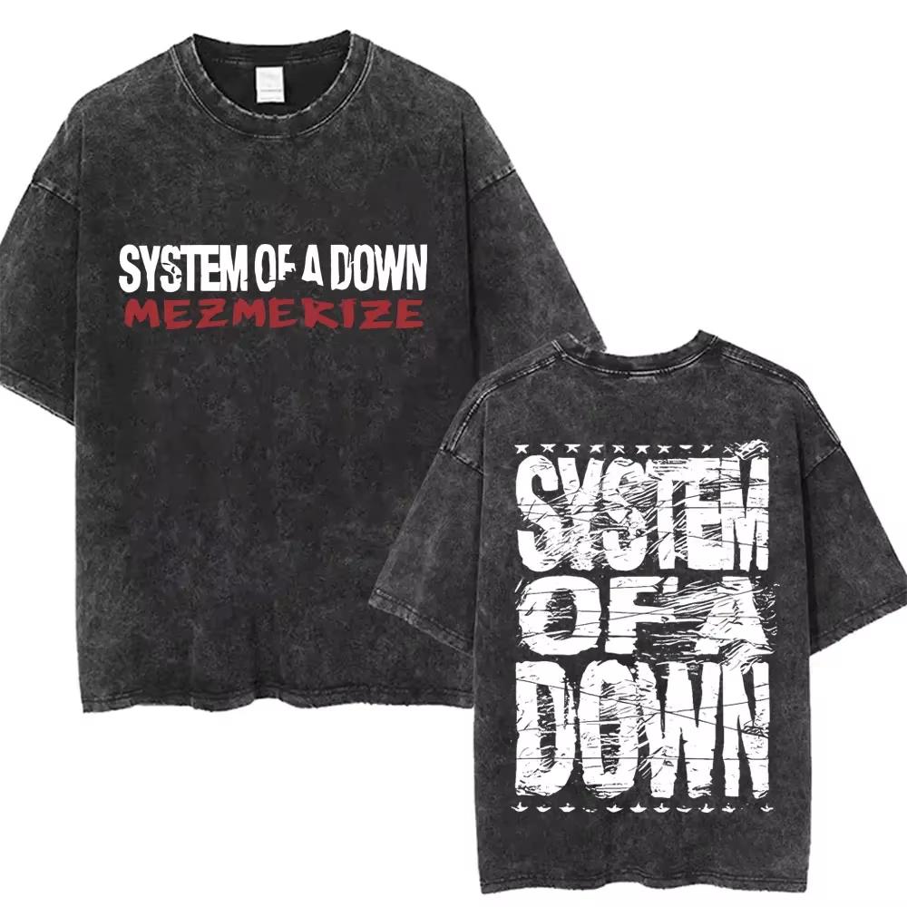 חולצת טי וינטג' מכובסת System of A Down Chop Suey לגברים ונשים רטרו רוק אוברסייז s מרצ' אלטרנטיבי מטאל חולצות טי