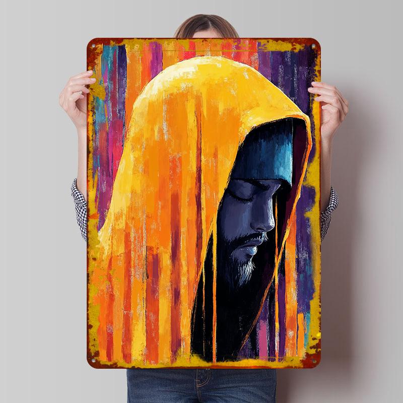 

Man in Yellow Hoodie Tin Plaque Poster Customized Wall Art Retro Vintage Metal Signs for Man Cave Setup Decorations Home Decor 20x30cm（7.8x11.8inch）