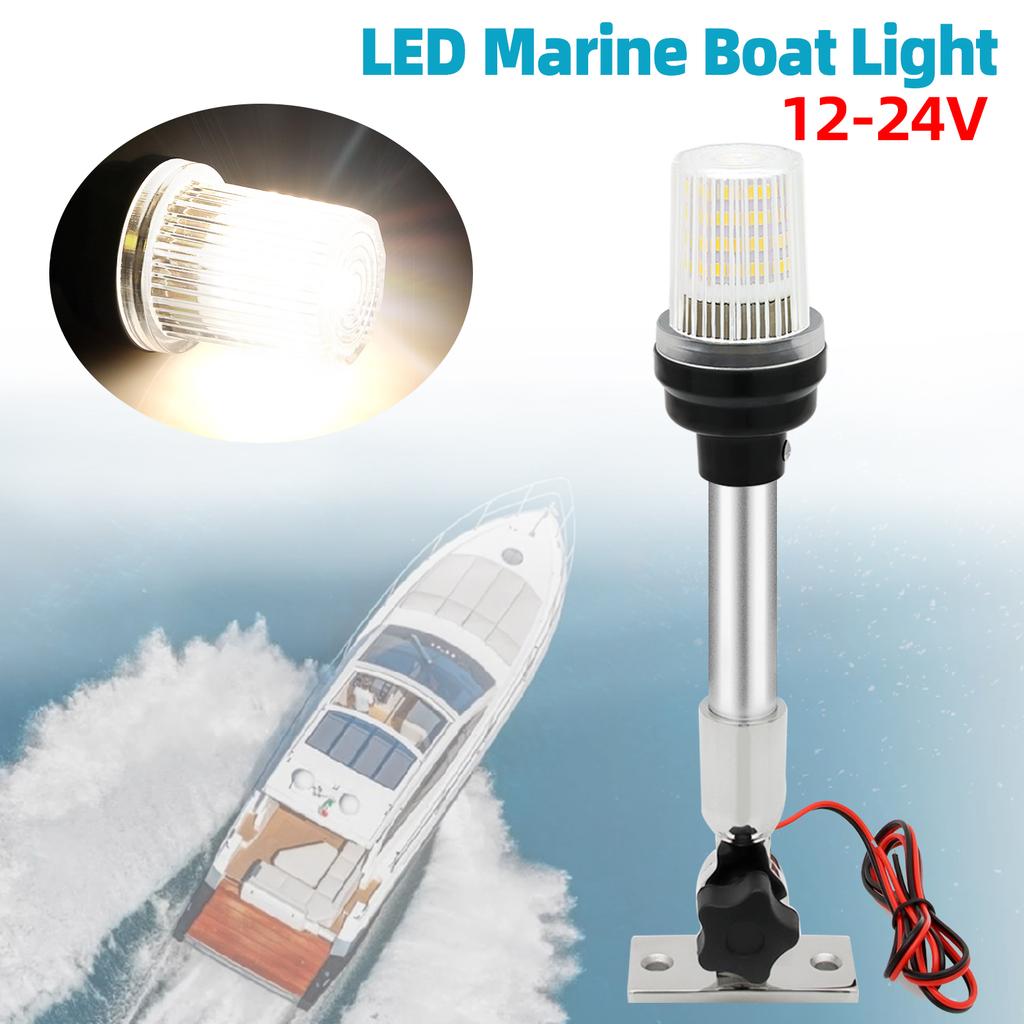 12Inch Fold Down Boat LED Navigation Light for Yacht Marine Navigation Anchor Light 12V Sailing Signal Light 360 Degree Round 7