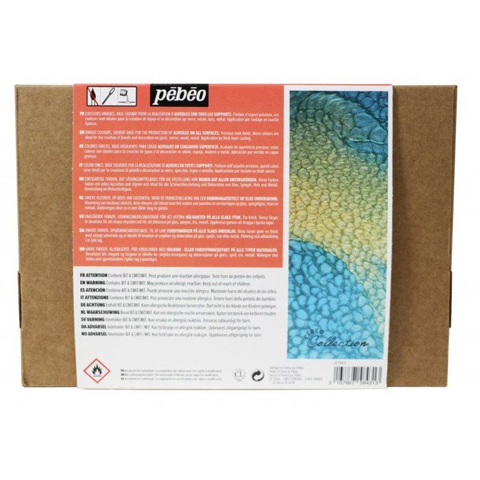 Coffret de peinture - PEBEO - Collection Pébéo - 10 pots de 45 ml - Livret d'inspiration - Accessoires inclus