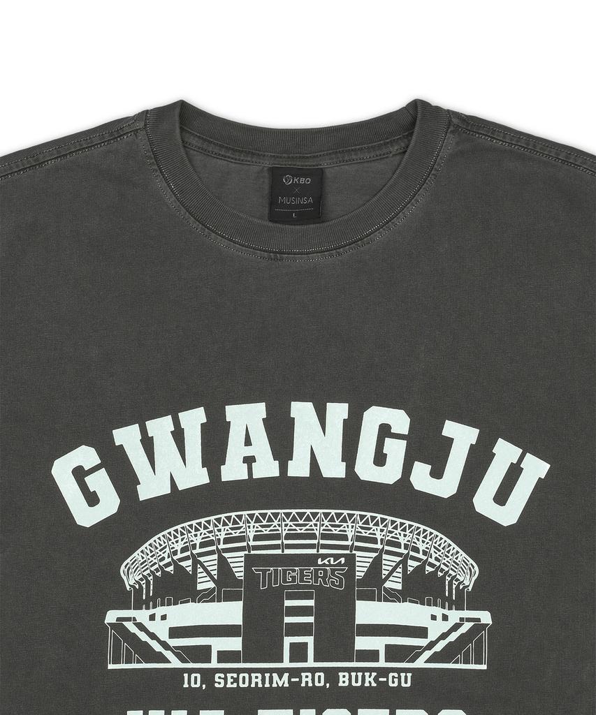 Hangugyaguwiwonhoe Mss X Kbo Ballpark Short Sleeve T-Shirt Charcoal Gray [Gwangju Kia Tigers]