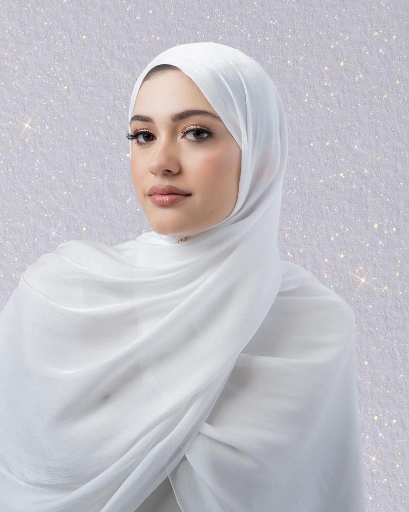 Premium Shiny Chiffon Hijab Malaysian Women Scarves Long Shawl Chiffon Crinkle Shawl Female Islamic Breathable Headscarf