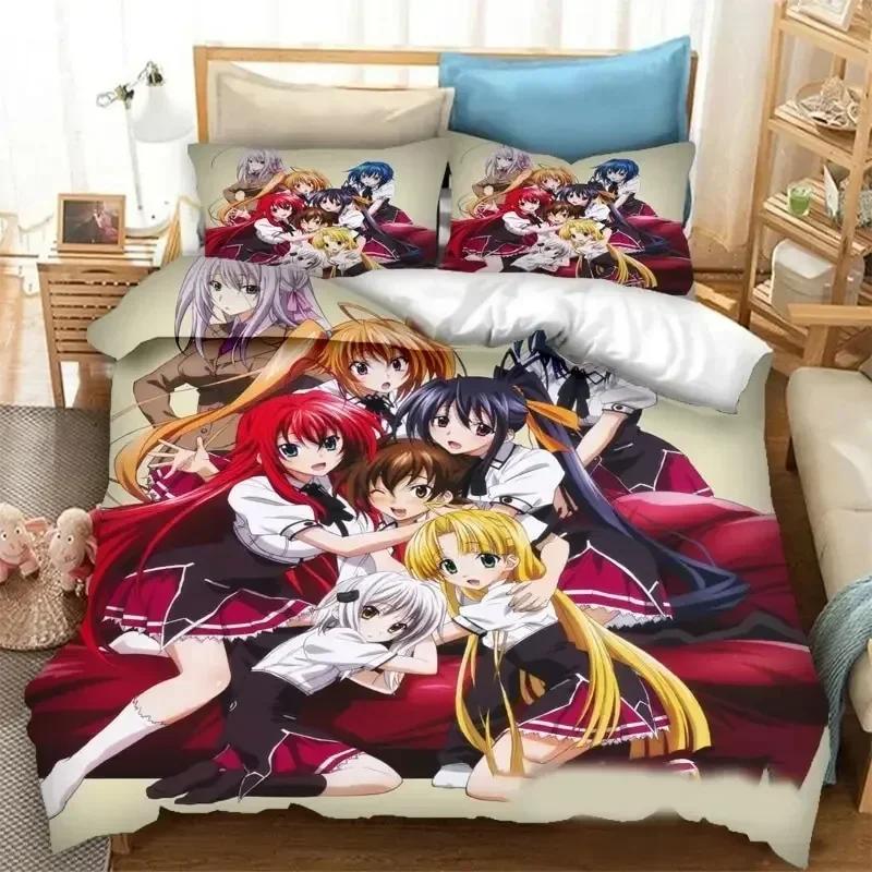 Anime High School DxD Bedding Set Duvet Cover Sheet Printed Bed Set Pillowcase Bed Full Queen King Size Comforter Bedroom