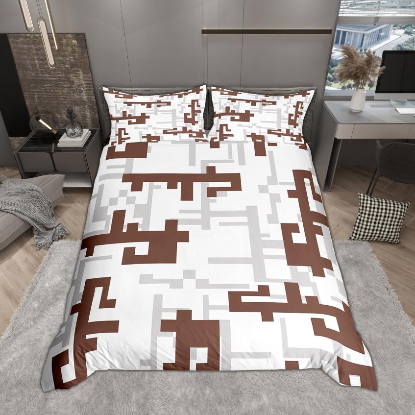 

Homewish Modern Abstract Art Duvet Cover Set 2Pcs/3Pcs Geometric Aesthetic Bedding Contemporary Artwork Comforter Cover Set EU Single(135*200cm)3pcs