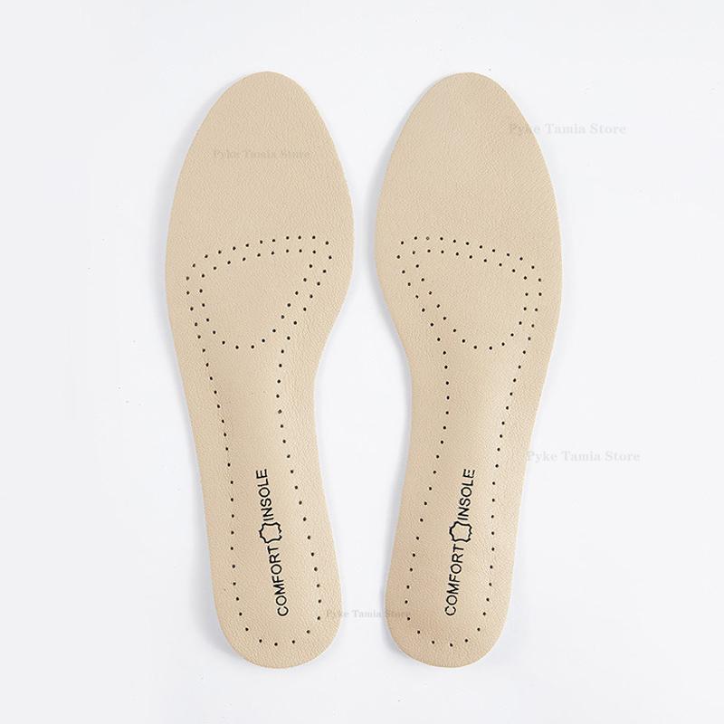 Women's Leather Insoles High-heel Self-adhesive Non-slip Shoes Pads Breathable Sweat Soft Feets Sole Stickers Orthotics Inserts