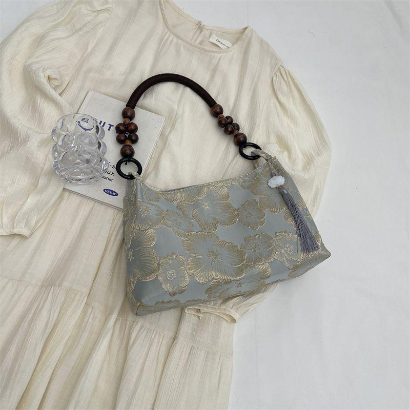 

New Chinese Style Fall and Winter Shoulder Work Clothing Satchel Underarm Bag Blue