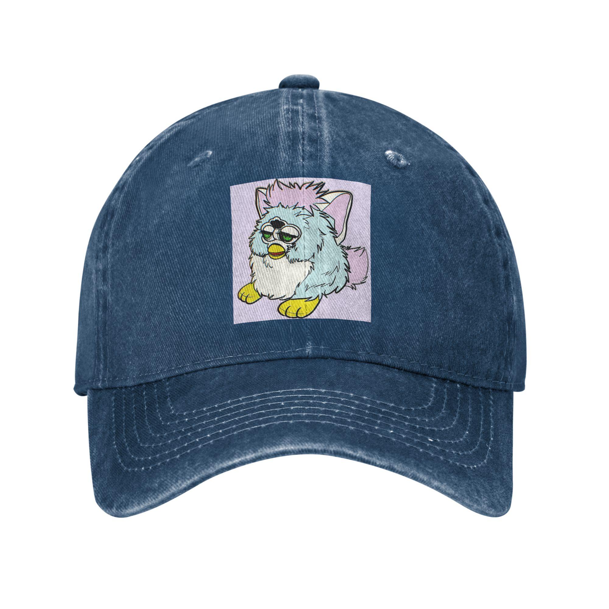 

Furby Army Baseball Caps Fashion Denim Fabric Hats Casquette Streetwear Baseball Cowboy Hat for Unisex Women One Size