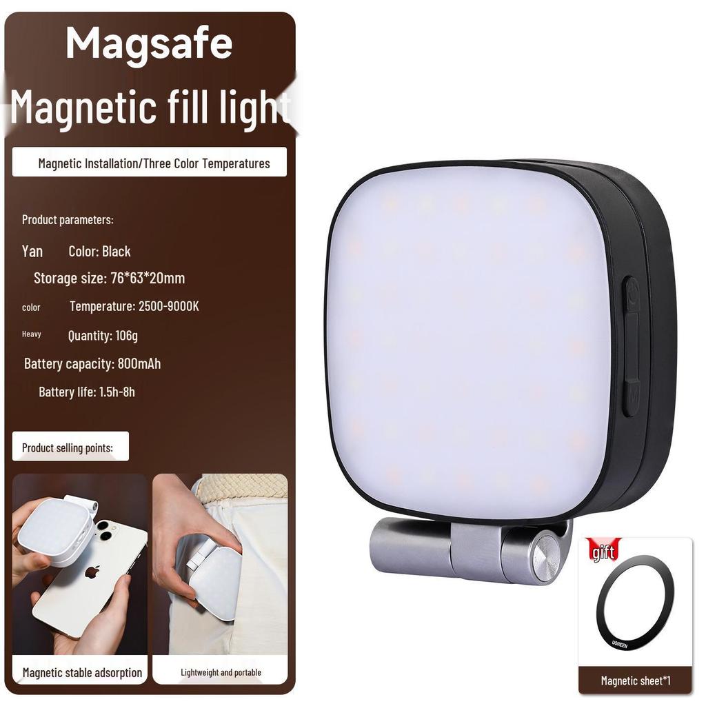 Portable Magnetic Magsafe Makeup Mirror Light for Travel and Live Streaming