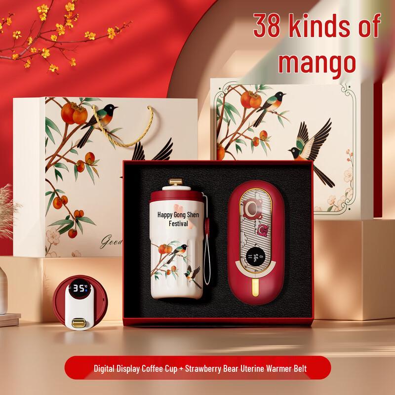 Digital Display Thermos Cup & Warm Palace Belt Gift Set