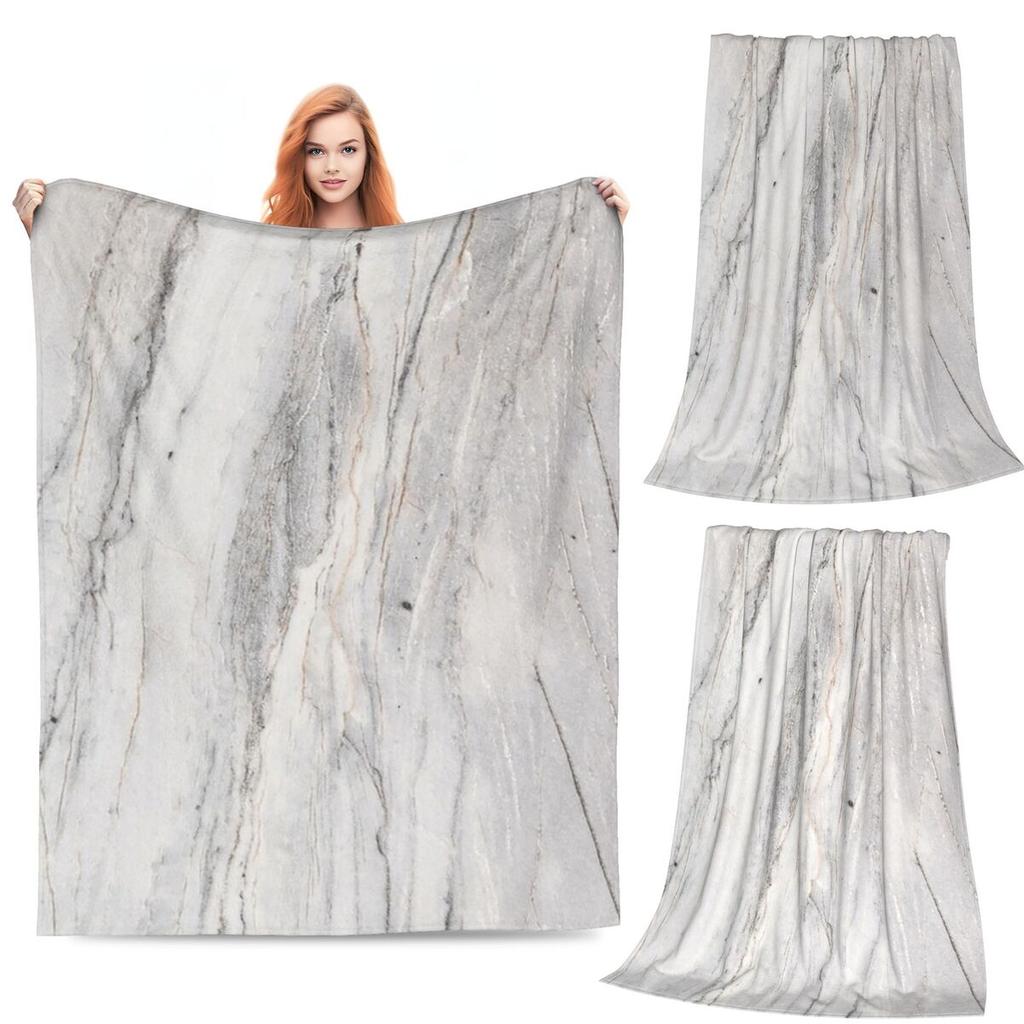Grey Luxury Marble Design  Blanket Flannel Sofa Throw Blanket Lightweight for Home Bedroom Travel Throws Bedspread Quilt