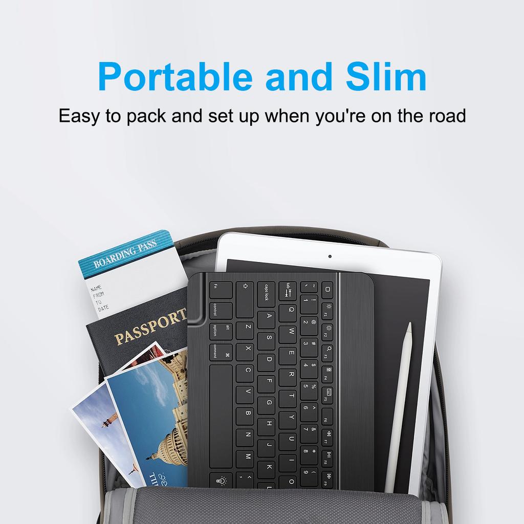 Bluetooth-Compatible Wireless Keyboard Portable Mini Rechargeable Keyboard 78-Key for Apple iPad Tablet iOS Android Windows