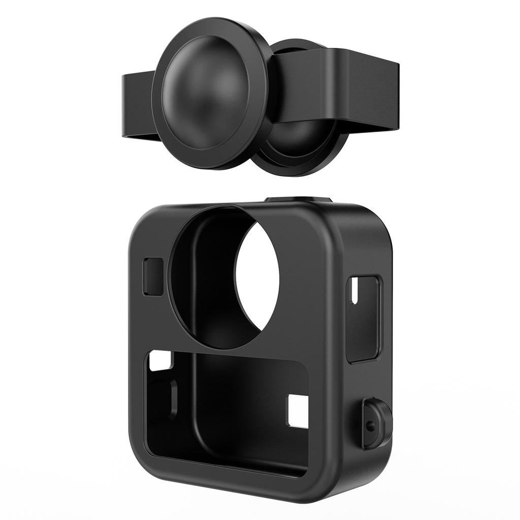 Silikonowe Etui do GoPro Max 2 Ochrona Ekranu Odporne na Upadki Pyłoszczelne Klapka Boczna Baterii Osłona Obiektywu do Akcesoriów GoPro Max 2