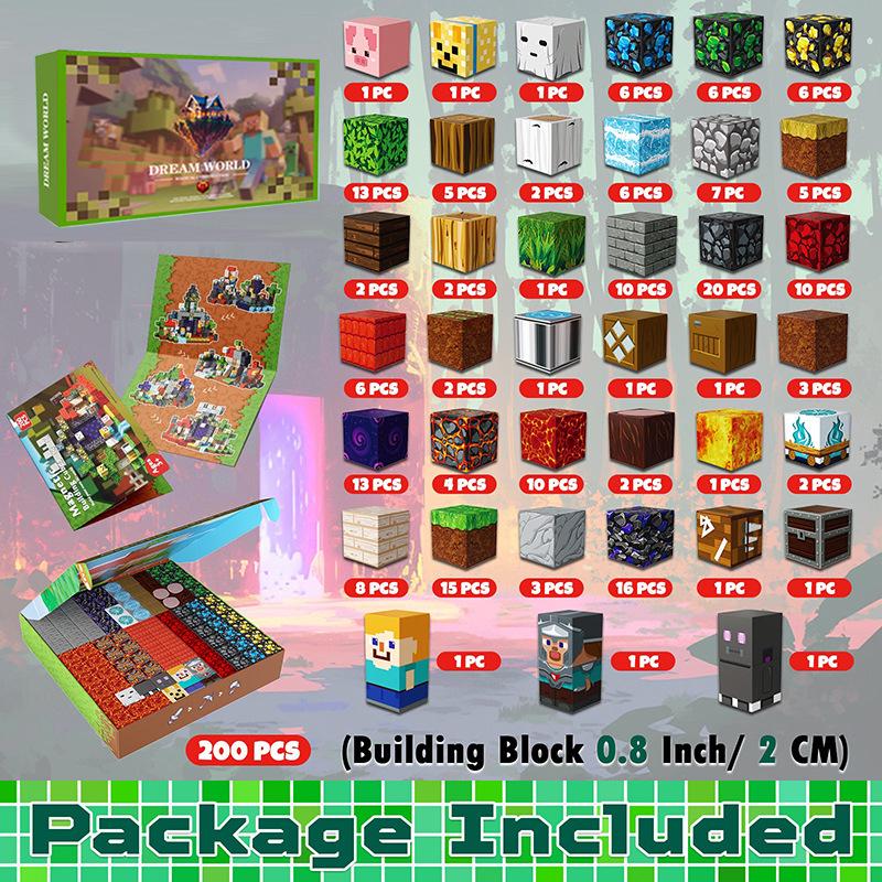 Pink Princess Castle Magnetic Cube Building Blocks - STEM Educational Toy Set