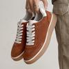 New Men Genuine Leather Casual Shoes Street Fashion Flat Skate Shoes Young Man Lace-up Sneakers