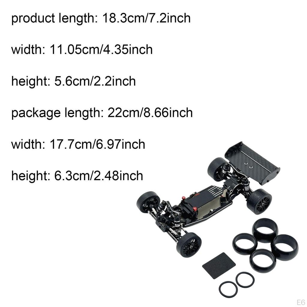 Car Body Chassis Frame Kit Carbon Fiber Replacement Aluminum Sturdy for 1:24 DIY Accs