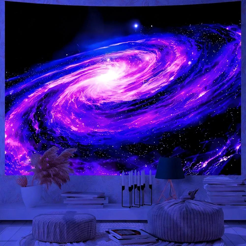 Glowing Cosmic Galaxy Tapestry Uv Reaction Tapestry Background Decoration Wall Hanging Bedroom Party Decoration