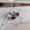 Silver Ring with Natural Garnet, Product Weight 2.96 G (2181903)