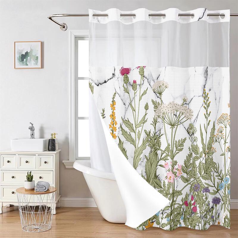 

Handun Floral Double-Layer Polyester Shower Curtain