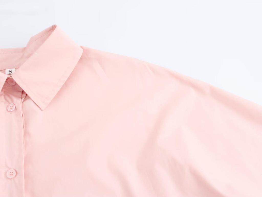 2025 Spring Women's European & American Style Casual Loose Long-Sleeve Cotton Shirt with Turn-Down Collar