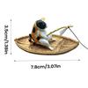 Fish Tank Decor Cute Kitten Fishing Resin Statue Aquarium Decoration For Garden Pond Home Office Landscaping Outdoor Aquatic
