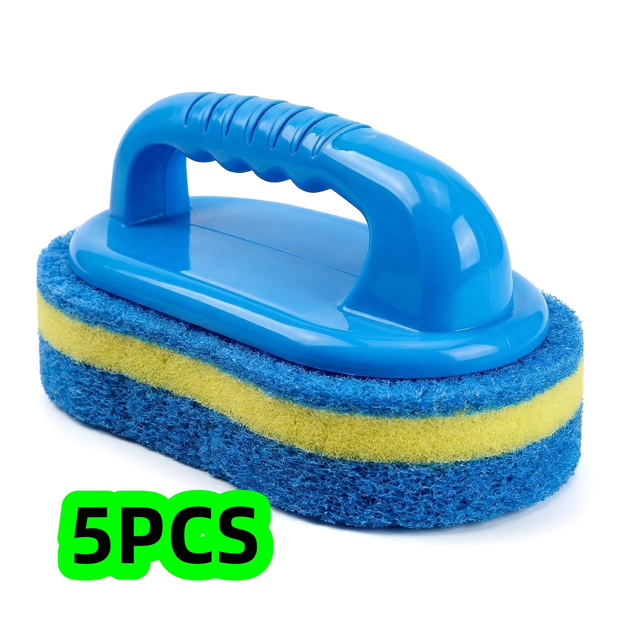 5-Piece Set of Sponge Scrubbers with Handles for Kitchen Cleaning, Enlarged and Thickened, Suitable for Cleaning Tiles, Bathroom Brushes, Pot Brushe