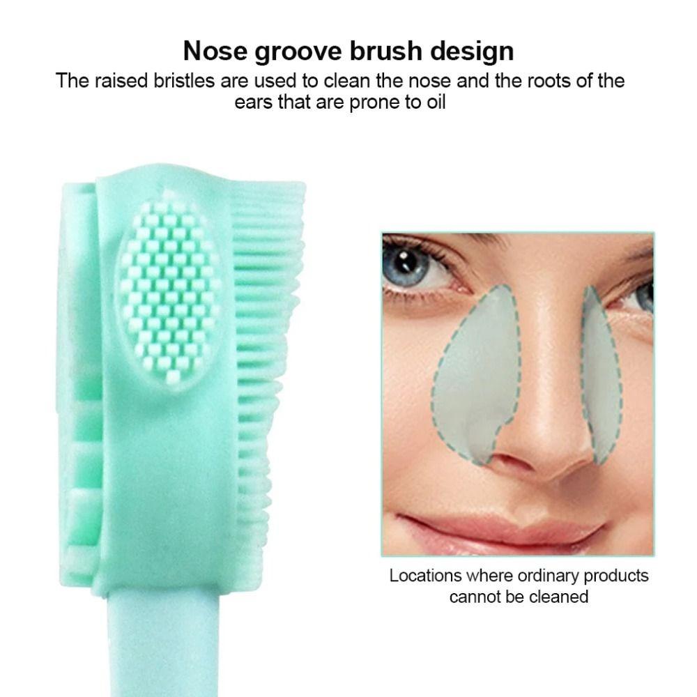 Soft Hair Silicone Facial Cleanser Brush Handheld Skin Care Tool Cleansing Brush  Deep Wash
