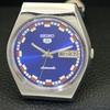 VINTAGE SEIKO 5 AUTOMATIC 6319A JAPAN MENS BLUE COLOR DIAL WATCH A701436-5 R206b-a701436