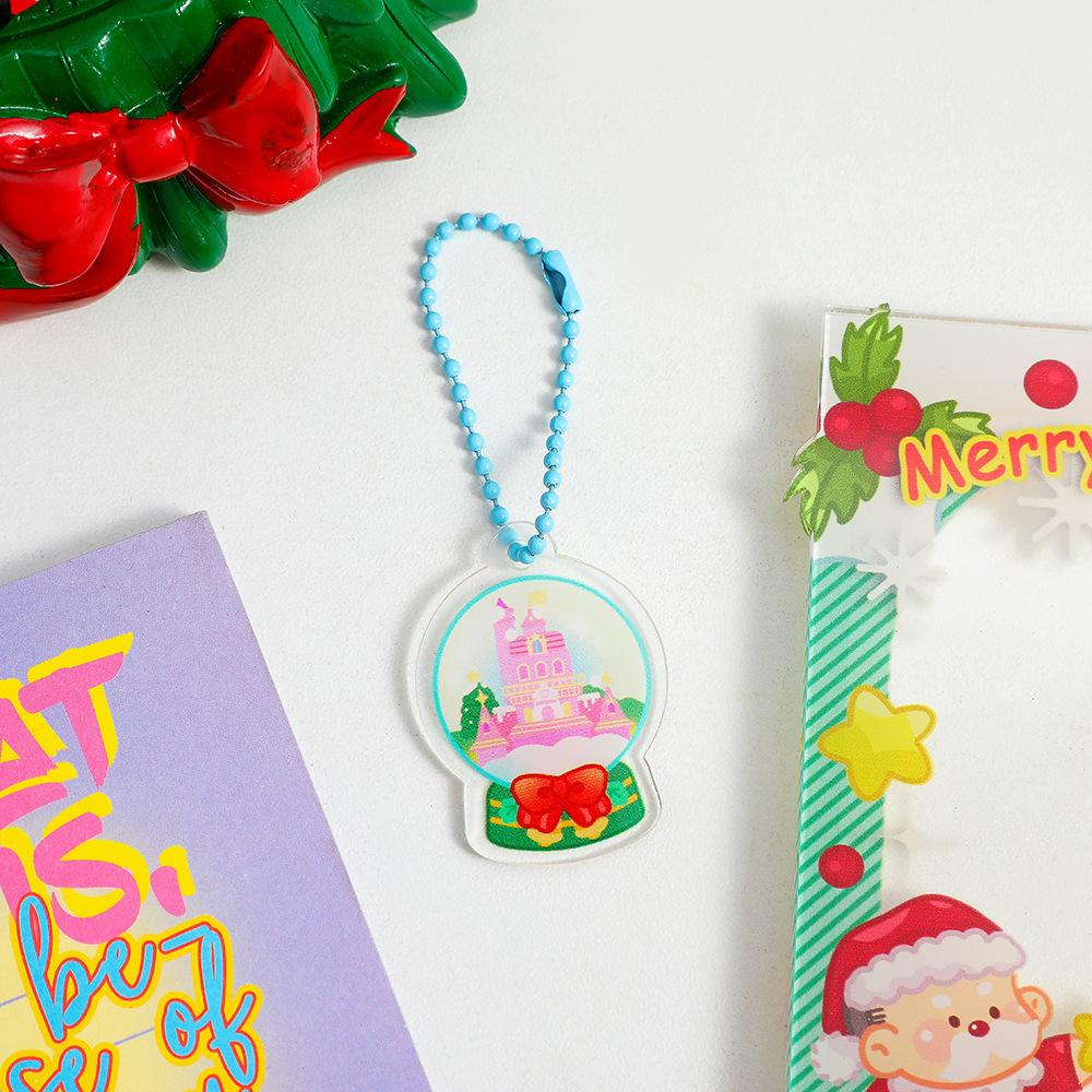 Christmas Tree Decoration Cartoon Acrylic Bag Pendant Girl Keychain Pendant Earphone Cover Backpack Ornaments Kid Christmas Gift