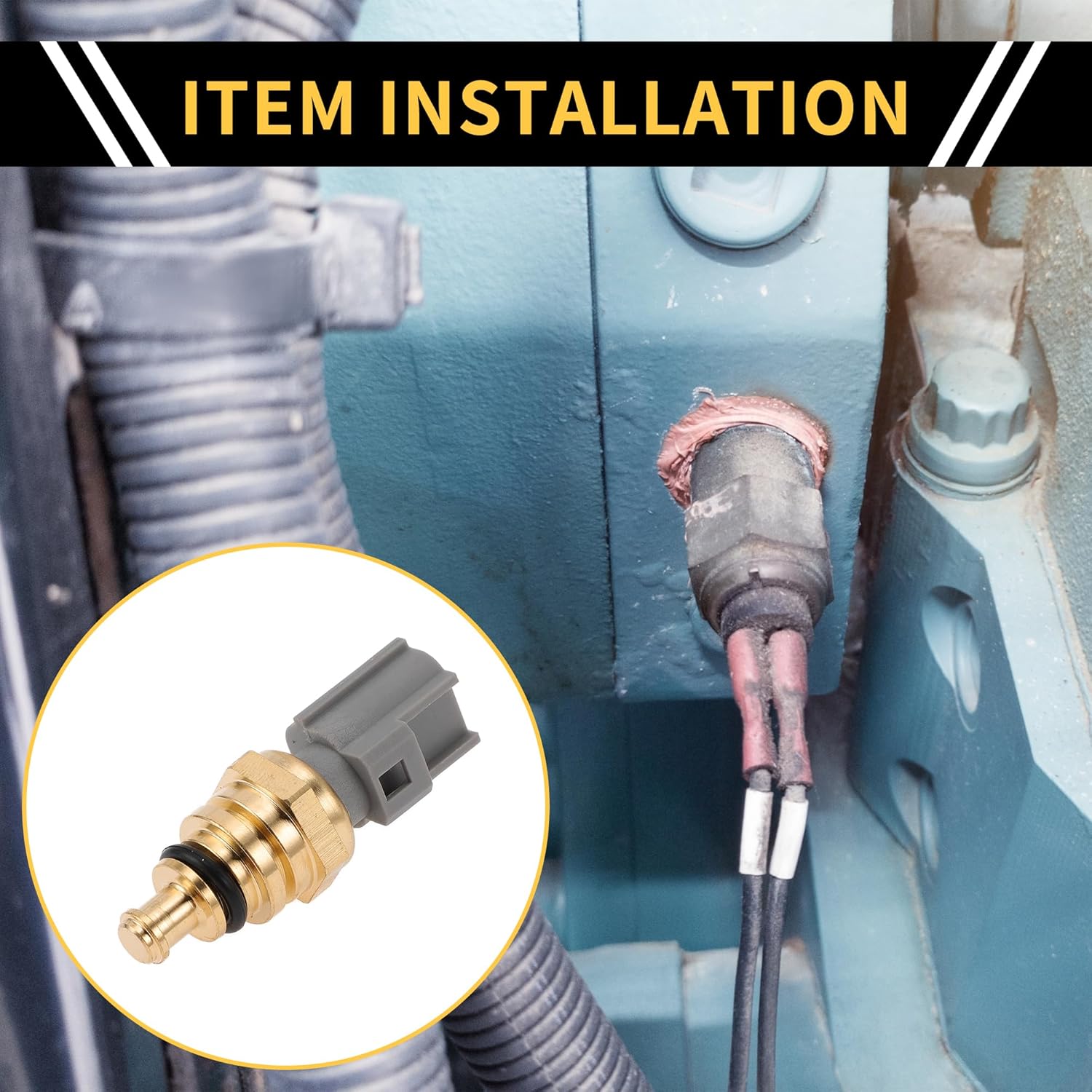 Coolant Temperature Sensor for Ford Explorer Sport Trac 2001-2005 Water Temperature Temp Sender Sending Unit Sensor No.7M5112A648AA Gold Tone
