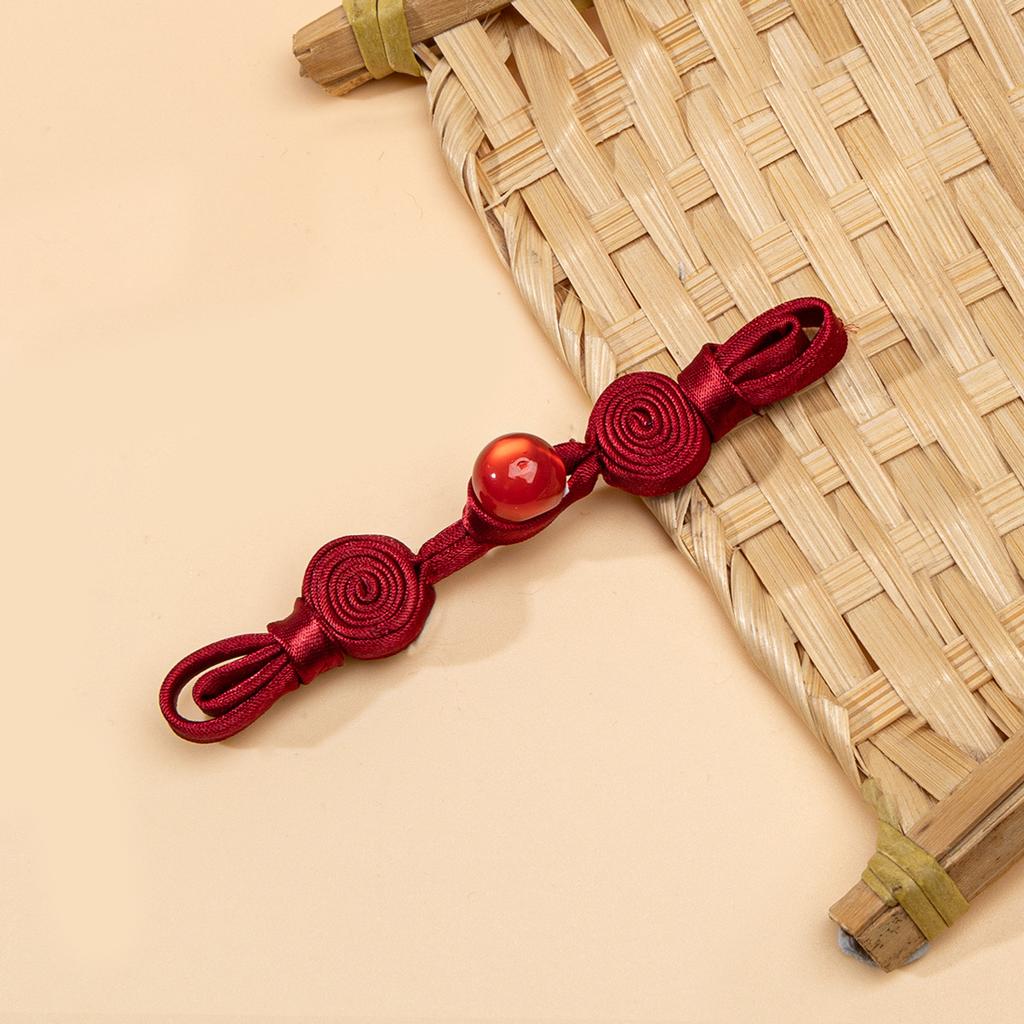 5pcs Chinese Qipao Frog Closures Jade Bead Snail Coil Buttons Handwoven Vintage Hanfu Accessories Traditional Dress Decor