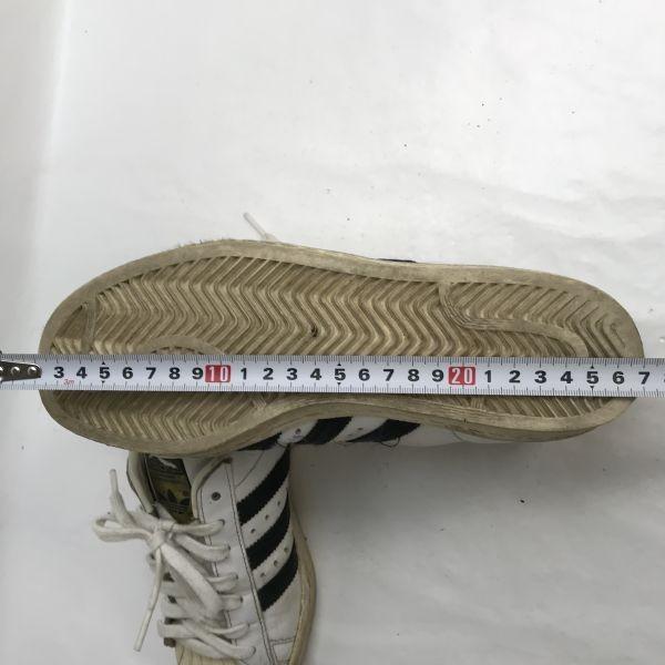 adidas superstar gold tongue leather sneakers 7 25 white(USED)