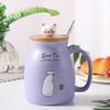 Charming Japanese-Style Cat Ceramic Mug - Cute & Girly, High Aesthetic Value, Customizable with Logo