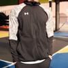 Under Armour Printed Logo Sports Knit Spliced Hooded Jacket Men Jackets Black 22500403-001