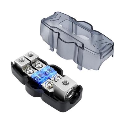 Fused Distribution Block Portable Compact Sturdy 1 In 2 Out Input 1x 0/2/4 Automotive Fuse Box for Yachts Cars Ships Rvs