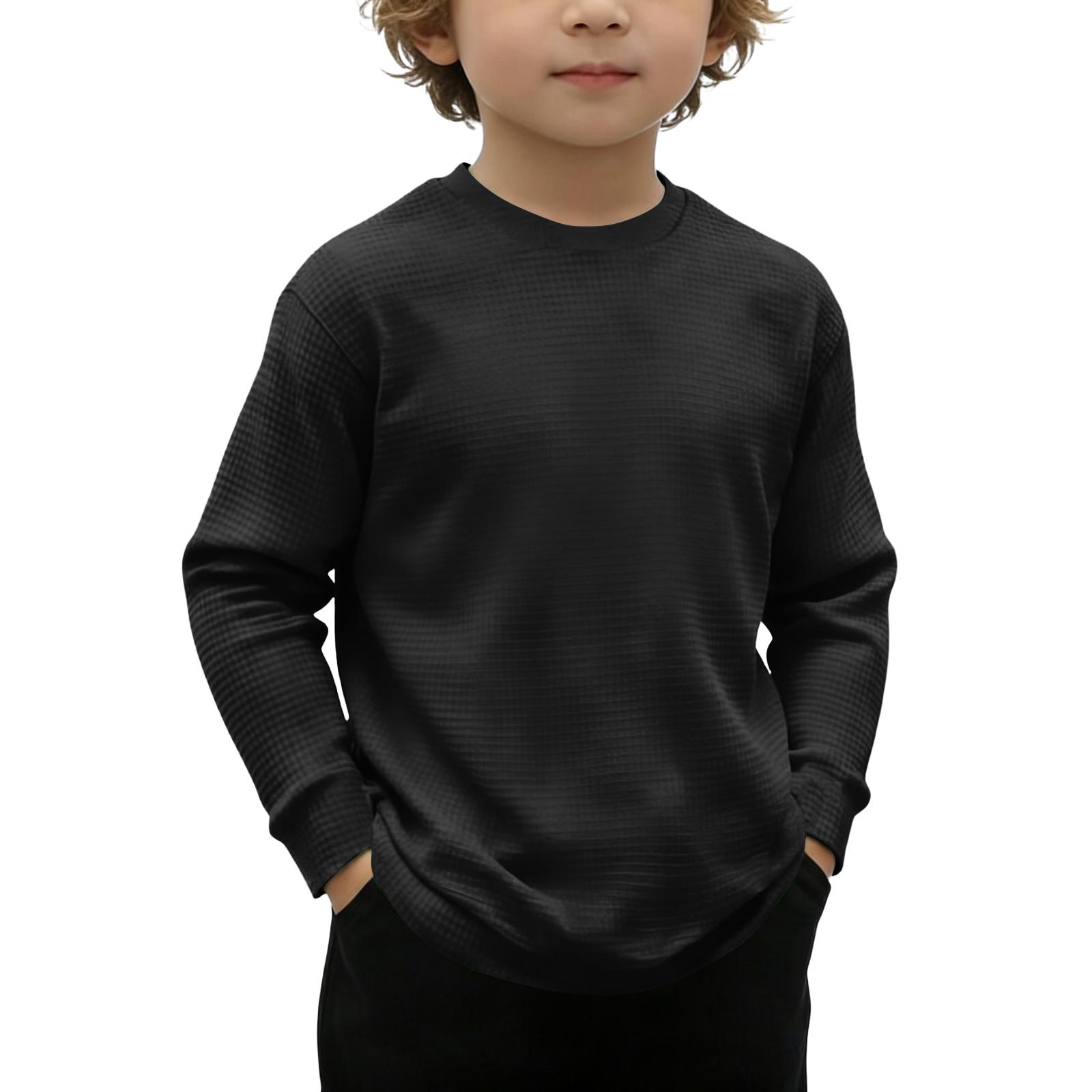 

Children s Printed Long Sleeve O-Neck Top Daily Casual T-shirt 150 чёрный