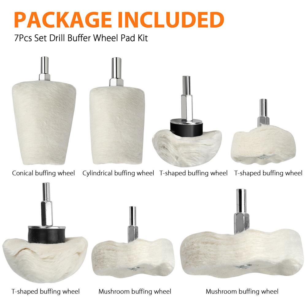 

7 шт. полировальных дисков для полировки автомобиля, полировальный круг из алюминиевого сплава и нержавеющей стали, набор инструментов для дрели
