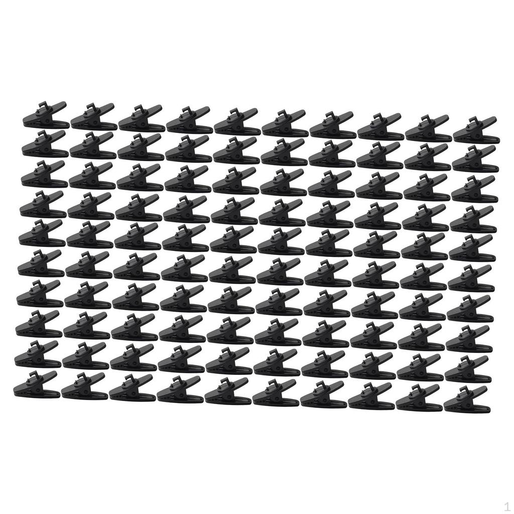 100 Pieces Clips for Earphone Wire Headset Cord Clamps Degree Rotate Black Headphone Cable Holders