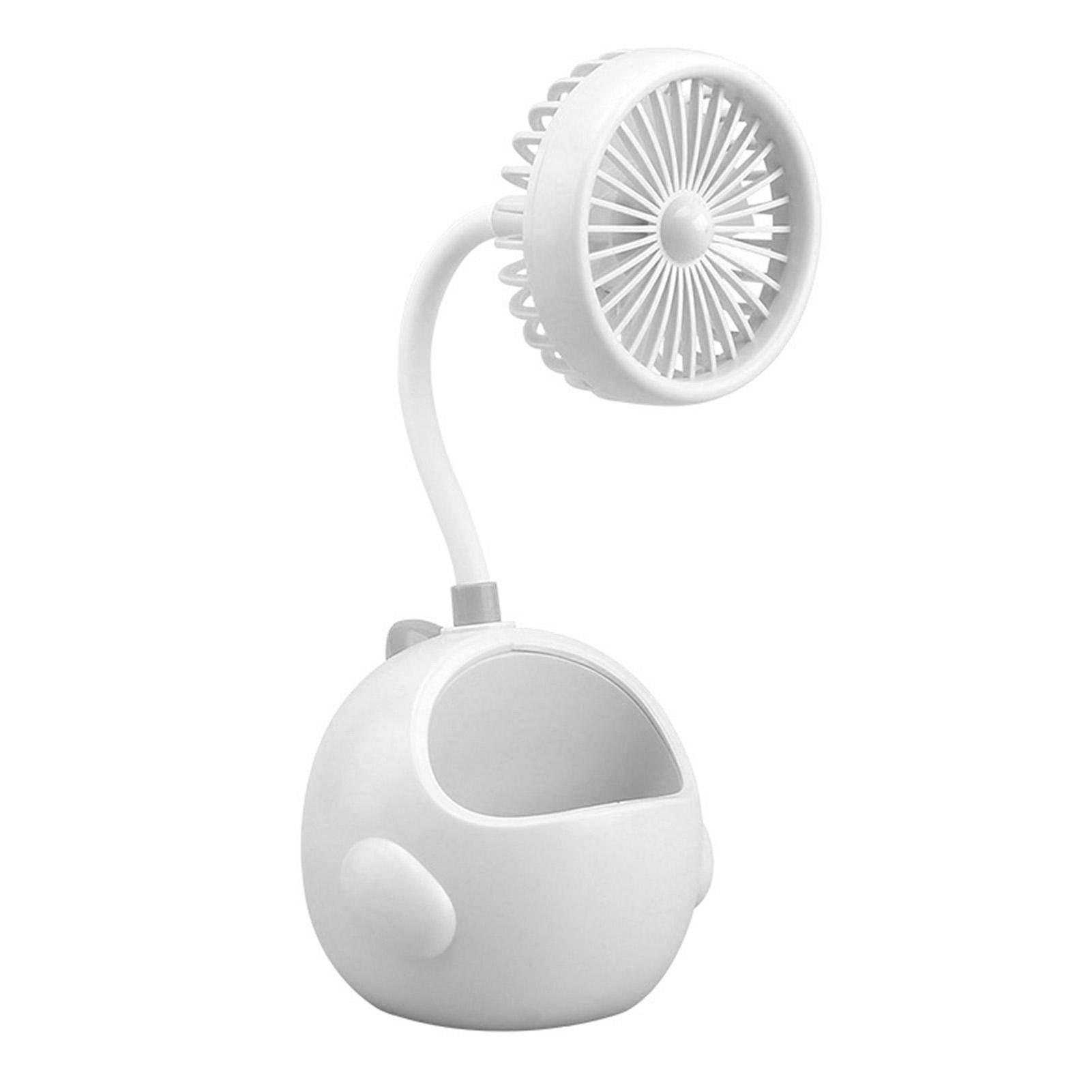 Desk Fan Cartoon Dinosaur Quiet USB Rechargeable Multifunctional Portable Pen Holder Desktop Fan for Dormitory