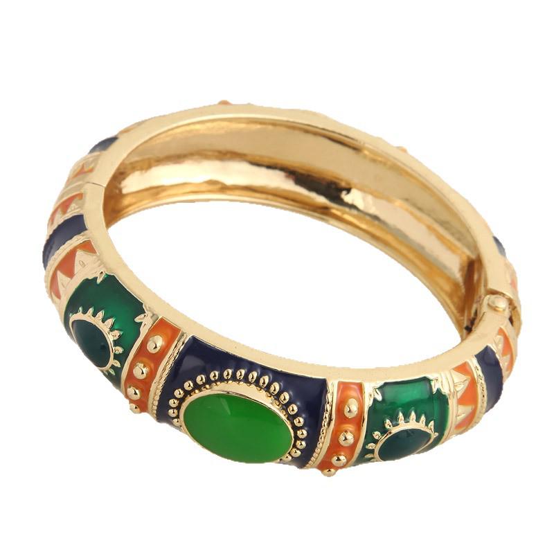Elegante Bracciale Aperto a Contrasto di Colore per Donne Stilose