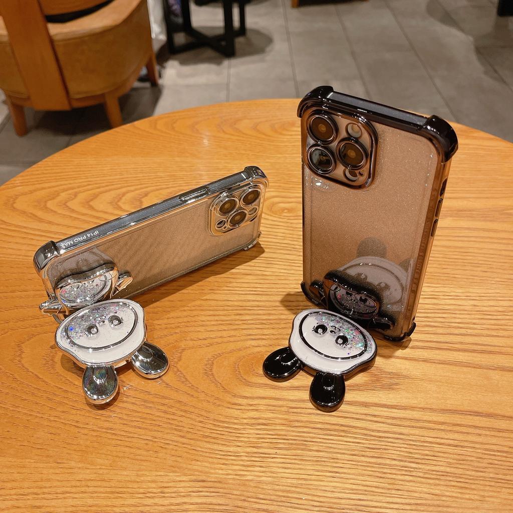 Electroplating model is suitable for iPhone17Promax mobile phone case cute Apple 16/15 quicksand rabbit 14/7P soft XR