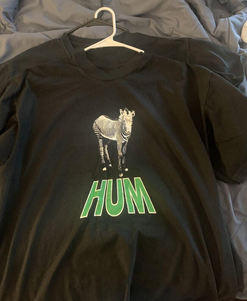Vtg Hum Band Album Music Cotton Black Full Size T Shirt For Men CM156 S