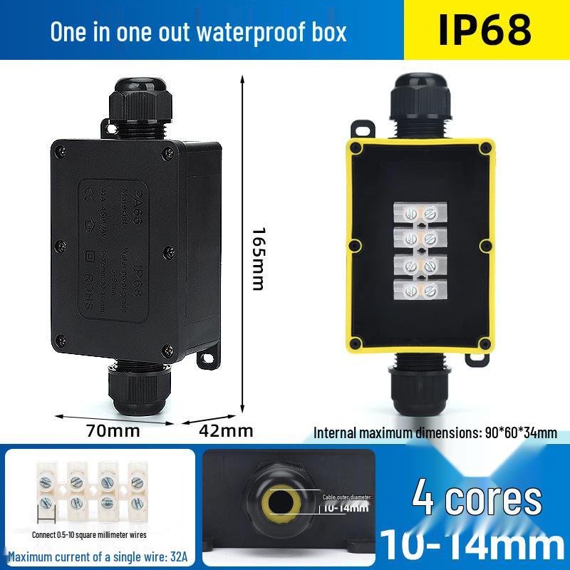 Outdoor IP68 Rainproof Plastic Junction Box with Terminal Block for PC Rooms & Street Lighting