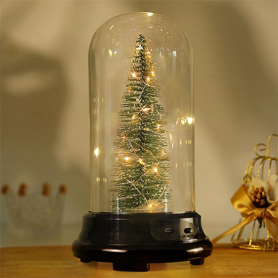 Colorful Glow Cedar Tree Christmas Gift Window Ornaments Decorative Night Light