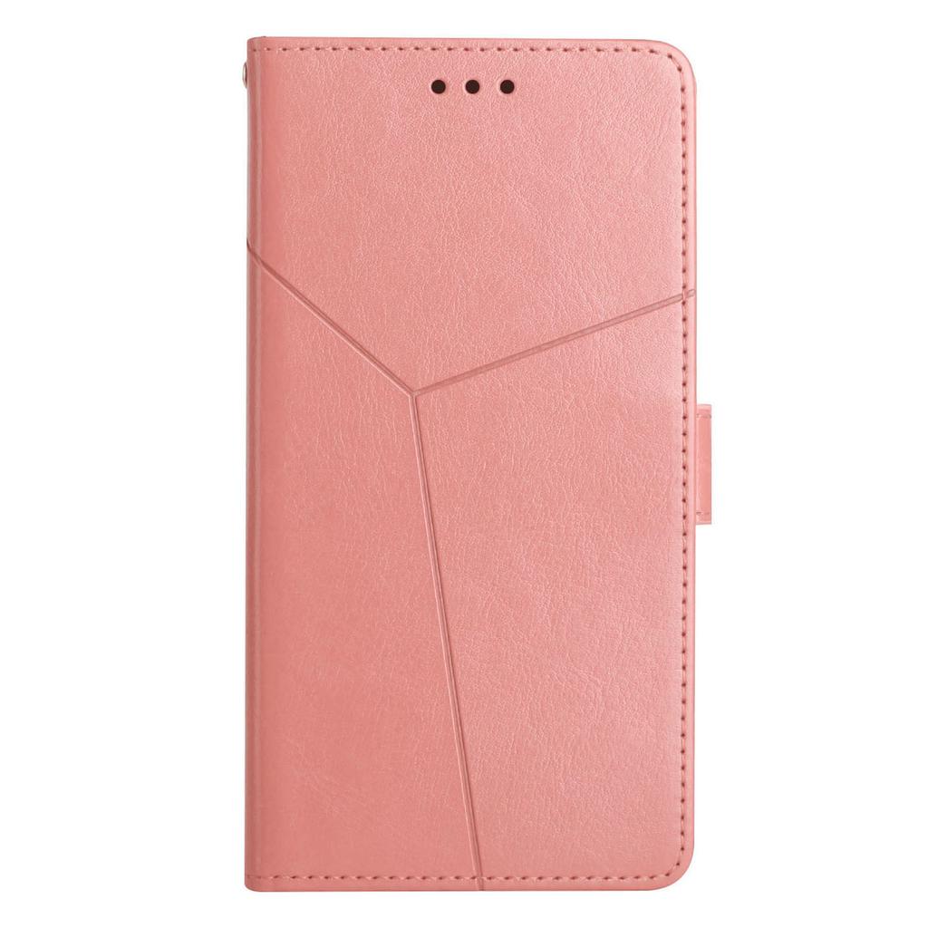 For Realme 12 4G/12+ 5G Case with Wrist Strap Y Shaped Lines Imprint Leather Phone Cover