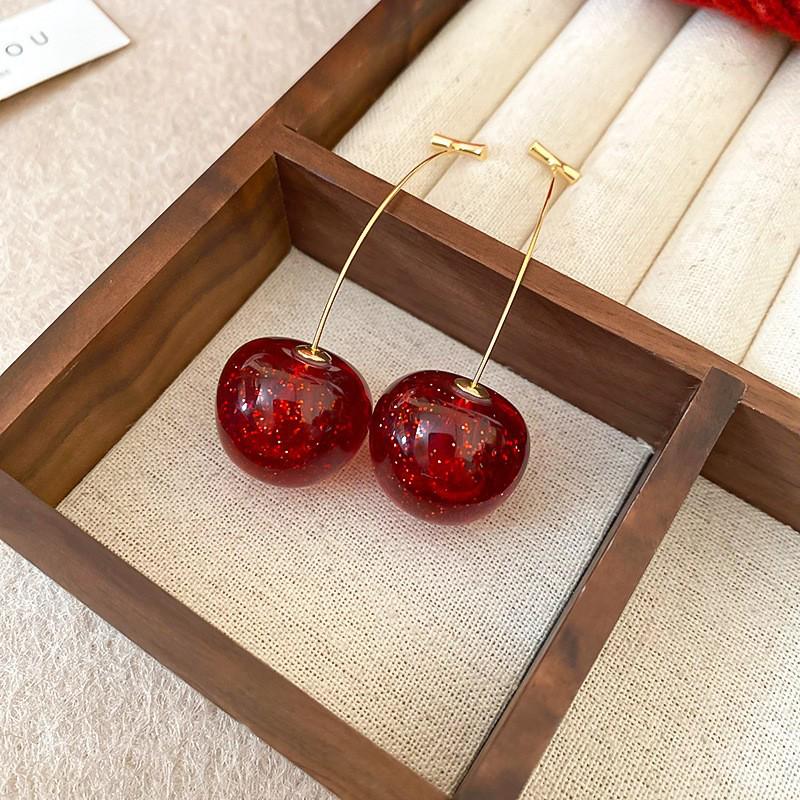 Ancola Silver Needle Red Heart Earrings – Fashionable, Luxurious & Elegant for Autumn/Winter 2025