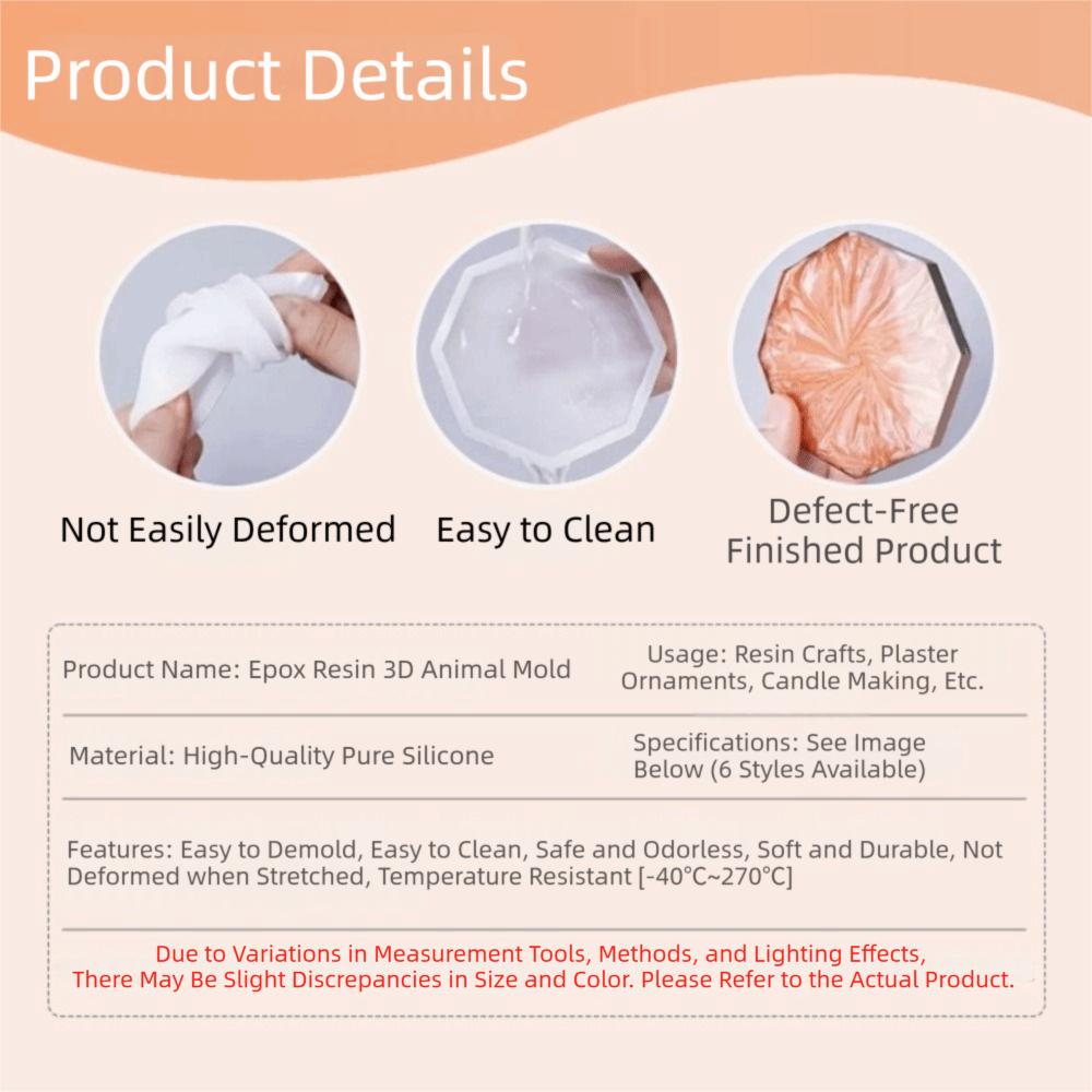 Silicone Material Animal Candle Silicone Mold 3D Design Resin Silicone Mold  Candle Making
