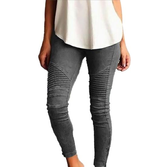 

Женские модные однотонные эластичные брюки-карандаш скинни слим M серый