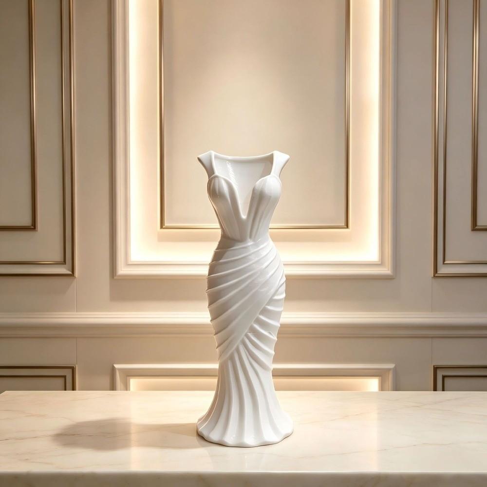 Flower Arrangement 3D Printed Flower Vases Gown-Shaped Decorative Vase  Home Desktop Decorations
