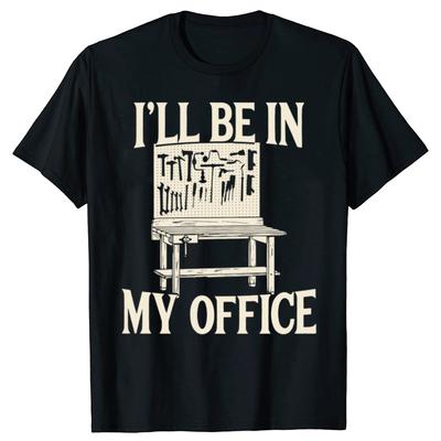 Funny Dad I'll Be In The Office T-shirt Fathers Day Streetwear Short Sleeve Mens Clothing Fashion Casual Loose Oversized T Shirt