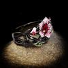 European and American Black Gold Plated Two-color Dark Rose Ring Necklace Stud Earrings, Fashion Three-piece Jewelry 2026